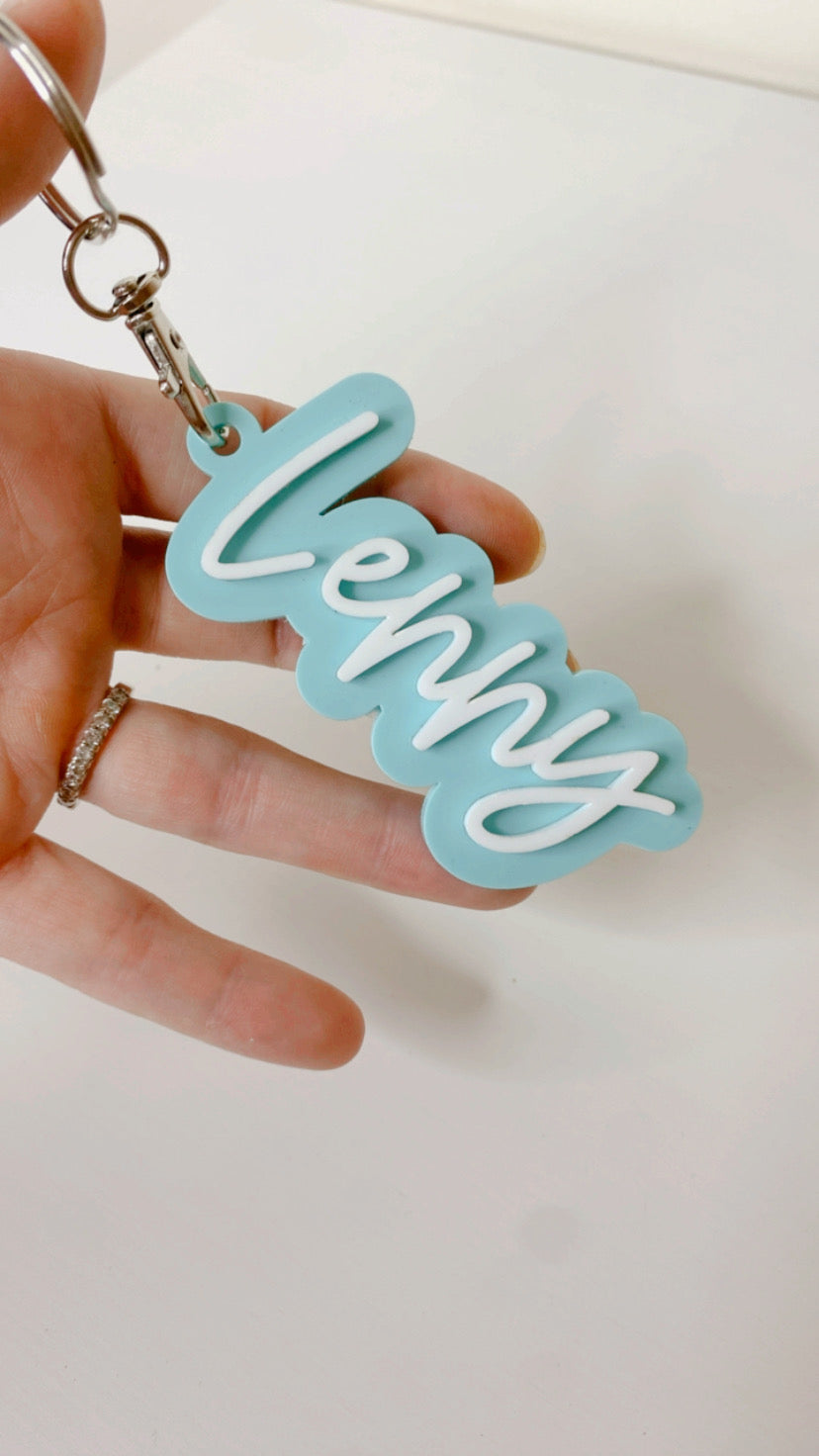 Key ring with hot sale name tag