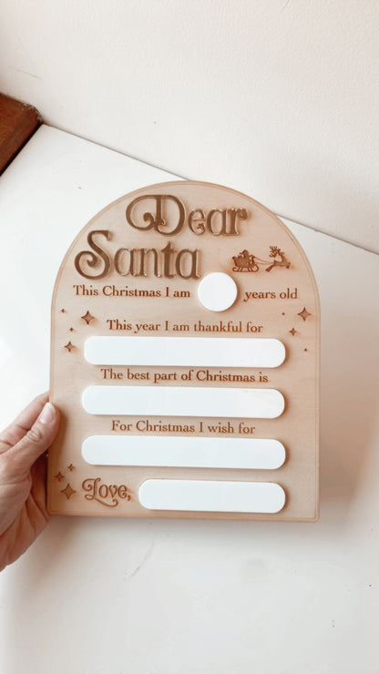 Dear Santa Wish List Board