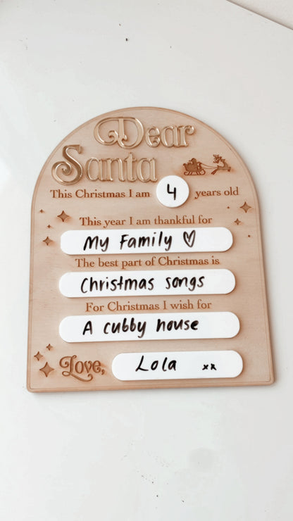 Dear Santa Wish List Board