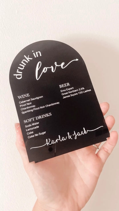 Drinks Menu Sign